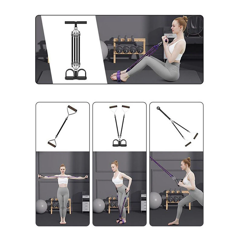 (image for) 100 Pounds High Density Resistance Bands with 4 Tension Ropes Environmentally Friendly No Slip 42cm Suitable for All Ages No Electricity Required