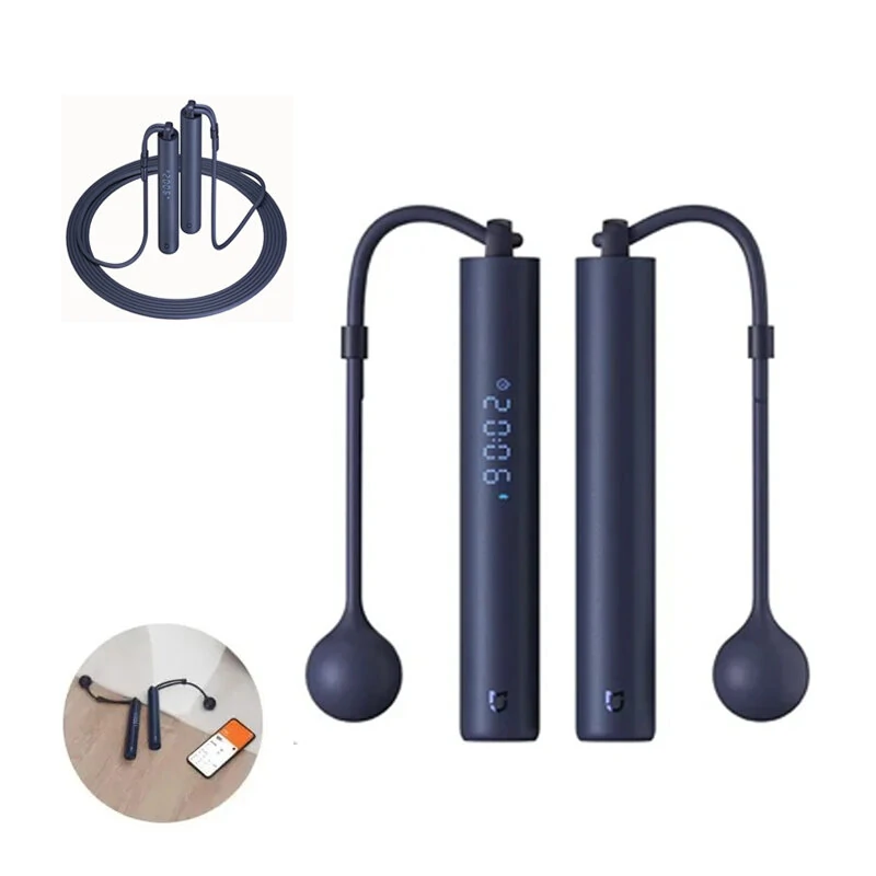 (image for) Xiaomi Mijia Smart Electric Skipping Rope Real-time Training Guidance Accurate Fitness Data Recording Matrix Screen Display App Connection Happy Efficient Exercise Cordless and Rope Jump Rope